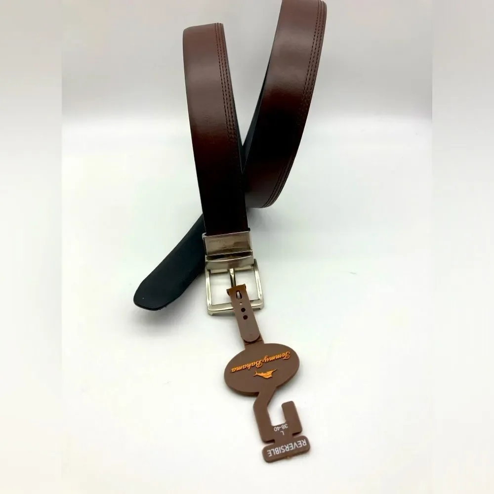 NWT Tommy Bahama Reversible Brown/Black Leather Men’s Belt Size L 38-40